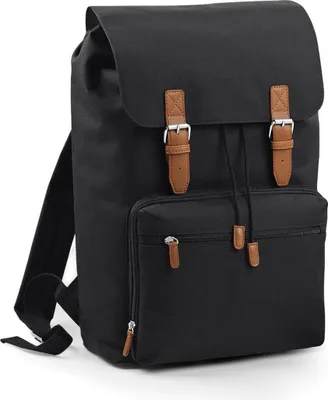 Immagine prodotto di BagBase BG613 | Zaino/zaino per laptop vintage | 30 x 46 x 17 cm - Colore: Nero - Dimensioni: 30 x 46 x 17 cm