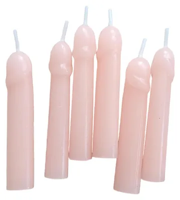 Productafbeelding van Set van 6 penisvormige verjaardagscandles