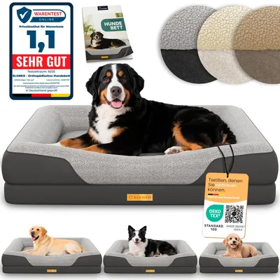 Produktbild von ELONEO Orthopädisches Hundebett, Größe XL - Grau