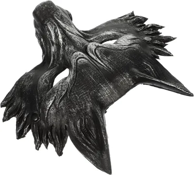 Image de Masques de cosplay, masques d'animaux - Masque d'horreur, loup - Pour les fêtes d'Halloween - Style effrayant - 26 x 23,5 cm - Noir