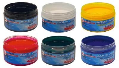 Siebdruckfarbe auf Wasserbasis, 6er Set, je 100 g