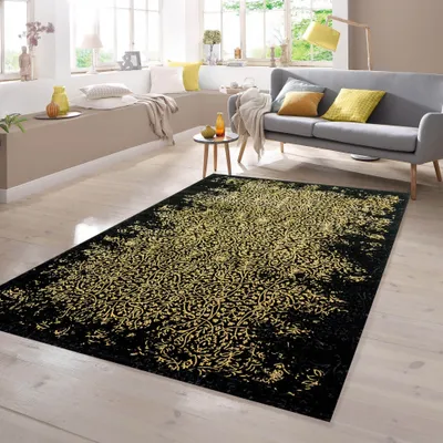 Produktbild von Designerteppich Ornamente in schwarz gold Größe - 120 x 170 cm