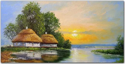 Produktbild von Coloray - Bild aus Glas - Glasbilder - 100 x 50 cm - Küche Wanddekoration Dekoration Wohnzimmer Gehärtetes Glas Glasblock mit Bild - Gemälde Dorfhütte