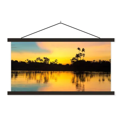 Produktbild von MuchoWow® Textilposter Wasser - Natur - Sommer - Himmel 60x30 cm mit schwarzem Rahmen - Textilien