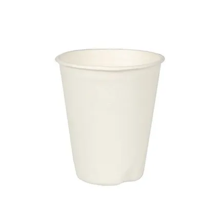 Produktbild von Papstar Trinkbecher, Zuckerrohr "pure" 0,2 l Ø 8 cm 9,2 cm weiß für Heißgetränke, 16 x 40 Stück