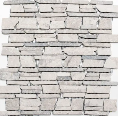 Produktbild von Mosaik Fliese Marmor Naturstein grau Brickmosaik MOS40-0230