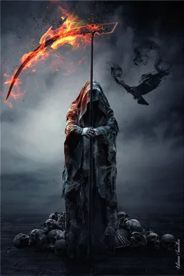 Immagine prodotto di Liliana Sanches - Reapers Raven - Poster fantasy gotico stampato - Dimensioni 61x91,5