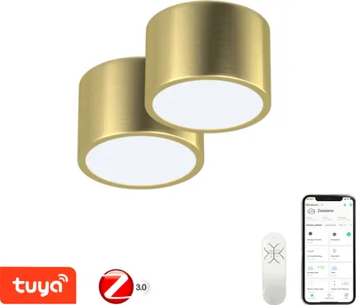 Obrázek produktu pro Immax NEO sada 2x RONDATE Smart stropní svítidlo 15cm 12W zlaté Zigbee 3.0 +DO
