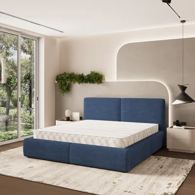 Produktbild von Masseno Polsterbett FELURO 140x200 cm, Polsterbett mit Bettkästen -Blau, POSO 05