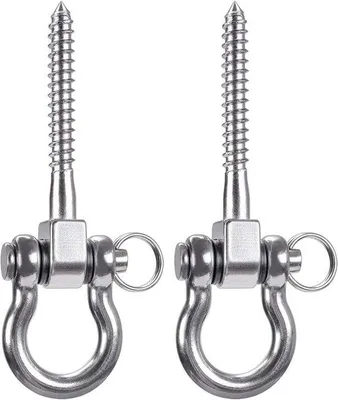 Obrázok produktu pre Dva ťažké háky na trámy, 12 cm, oceľ, detské ihrisko, hojdačka, závesná sieť, držiaky na drevené trámy.