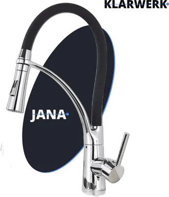 Produktbild von JANA | Gastronomie Chrom glänzend Armatur schwenkbar | Edelstahl Wasserhahn Küche Boiler | Mischbatterie 360° drehbar |Niederdruck 3 Anschlüsse Silber