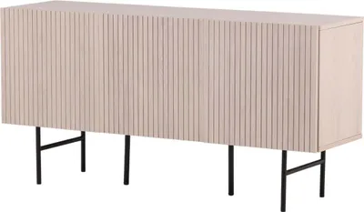 Produktbild von FURNLUX Sideboard Bjorkon Beige Und Schwarz 150cm / Hauptfarbe: Beige / Abmessungen: 150 x 42 x 75 cm