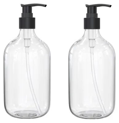 Produktbild von 2 Stück, 300 ml, Kunststoff-Pumpflaschen – transparent