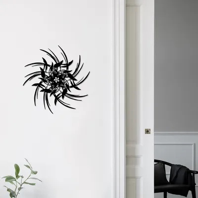 Obrázok produktu pre Wallity, Yapraklar, nástenná dekorácia, čierna, kov, 69 x 70 cm