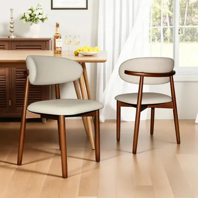 Produktbild von STILVORA Esszimmerstuhl 2er Set aus Eichenholz mit ergonomischer Rückenlehne, Holzstuhl mit Holzbeinen und rutschfesten Füßen, Stuhl Set für Küche, Büro