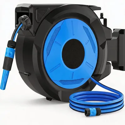 Produktbild von Wand-Schlauchbox Rollup XL 32m (30+2m), Automatischer Schlauchaufroller, 180° Schwenkbar, Stufenlose Arretierung & Sanfter Rückzug, inkl. Montagehilfe