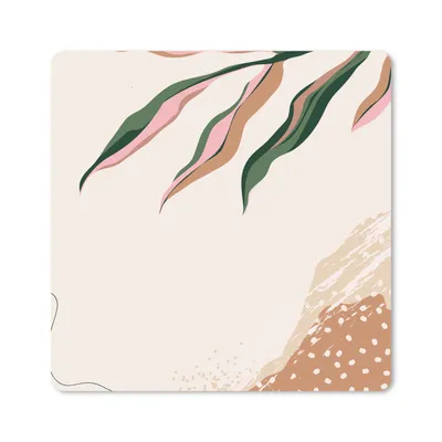 Produktbild von MuchoWow® Mauspad Mousepad Blatt - Punkte - Sand - Abstrakt 20x20 cm - Mousepads - Maus Mat - Pad - Mausunterlage - Desk Mat - Bureauartikeln