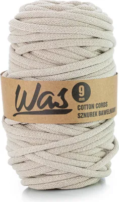 Produktbild von WAS, Baumwollkordel mit Polyesterkern, geflochten, 9mm, 50m, hellbeige