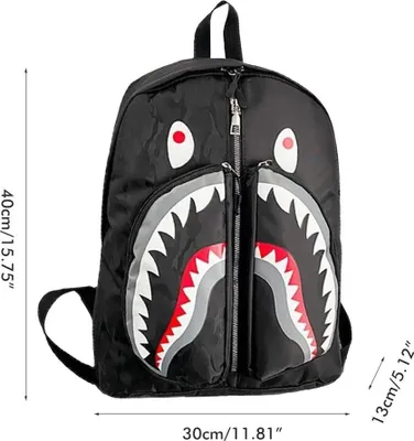 Zdjęcie produktu dla Plecak Graffiti Shark Spersonalizowana torba szkolna Torba podróżna Plecak na co dzień Halloween Prezent urodzinowy dla nastolatków Mężczyźni Kobiety