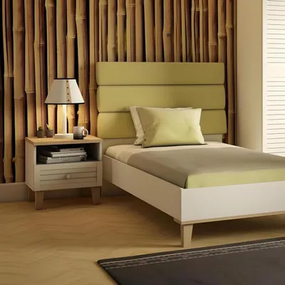 Immagine prodotto di Letto in legno bianco dal design elegante