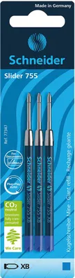 Produktbild von Schneider Kugelschreibermine Slider 755 XB Blister 3 Stück blau