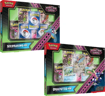 Two Pokemon TCG collection boxes are displayed side-by-side against a white background.