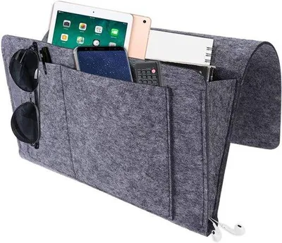 Produktbild von Famanu Betttasche mit 5 Fächern - Dunkelgrau