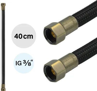Produktbild von Flexschlauch DN8 IG/IG 3/8" -400mm Schwarz Antikes Bronze
