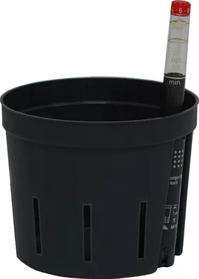 Produktbild von happy-nature 2-teiliges Kultivierungs-Set für Hydro- und Erdkulturen, Anzucht, 9 cm Durchmesser, 7 cm Höhe, aus recycelbarem Kunststoff, mit optimaler Wurzelbelüftung und Wasserstandsanzeiger