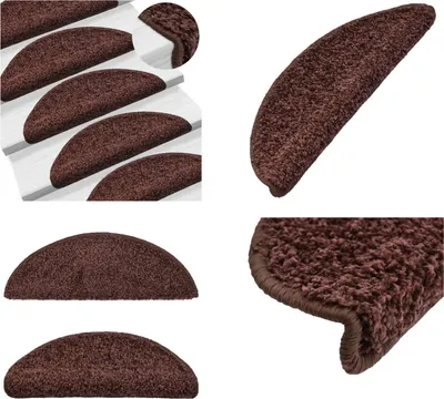 Produktbild von vidaXL Treppenmatten 15 Stk. Braun 65x21x4 cm - Treppenmatte - Treppenmatten - Stufenmatte - Stufenmatten