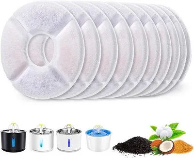Produktbild von Kattensaugfilter für Katzenwannen, 10 Stück runde Aktivkohlefilter für Katzen-/Hundebassin mit Filterpatronen