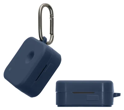 Produktbild von kwmobile Schutzhülle für Nothing Ear (3) 2025 Hülle - TPU Silikon Case für Kopfhörer Ladecase - stoßfestes Cover mit Karabiner - Dunkelblau