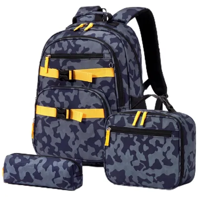 Immagine prodotto di Omgoods - Set di zaini ergonomici per ragazzi, composto da 3 pezzi, con borsa per il pranzo e astuccio