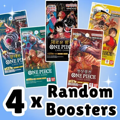 Produktbild von Bandai One Piece 4 Koreanische Booster Packs Sammelkarten aus den verschiedestens Sets
