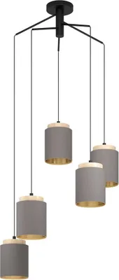 Produktbild von Albariza Industrielle Kronleuchter 5 Lichter Metall Schwarz und Braun