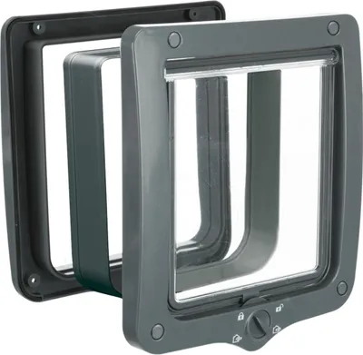 Produktbild von TRIXIE 4-Wege Freilauftür XXL mit Tunnel - grau - 24 × 28 cm