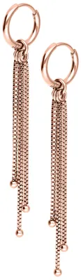 Produktbild von Wildcat Ohrringe - Little Square Venezia Chain Hoops (pair) - Roségold - Chirurgenstahl 316L - wasserfest, langlebig, hautverträglich, Roségold
