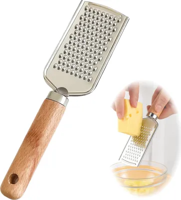 Produktbild von Zestenreibe Aus Edelstahl Mit Buchenholzgriff Fš¹r Parmesan Zitronenschale Schokolade Und Mehr Praktische Feinreibe Mit Scharfer Reibefl?che