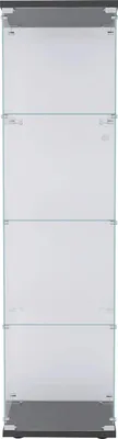 Produktbild von Glasvitrine - Standvitrine - Mit 4 Einlegeböden - Eine Tür - Kunststoffrahmen - Für Wohnzimmer Schlafzimmer Büro - Schwarz