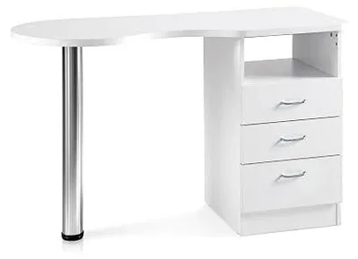 Image de Table de manucure professionnelle pour salons de beauté, équipée de 3 tiroirs