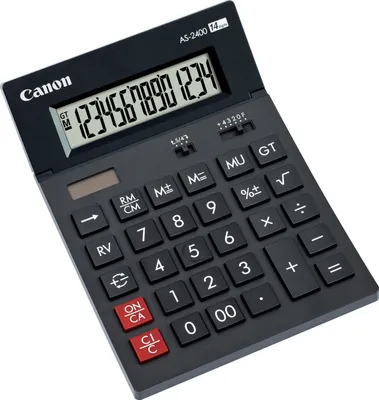 Immagine prodotto di Canon AS-2400 - Calcolatrice da tavolo - 14 cifre - Pannello solare, batteria - Grigio scuro