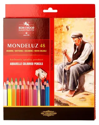 Immagine prodotto di Set per artisti Mondeluz matite acquerellabili 48 colori + 2 pennelli + temperino Koh-i-noor