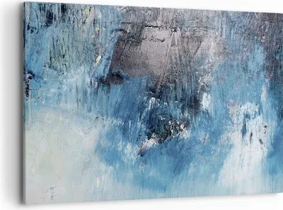 Produktbild von Bild auf Leinwand - Leinwandbild - Einteilig - Abstraktion Blau Schwarz - 100x70cm - Wand Bild - Wanddeko - Wandbilder - Leinwanddruck - Bilder - Wanddekoration - Leinwand bilder - AA100x70-4155