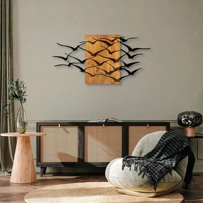 Produktbild von Wallity, MA- SKL2293, Nussbaumfarbe,Schwarz, Sonstige Wohndekorationen, 70 x 140 cm, 50% Holz (Dicke: 3 cm) / Metall (Dicke: 1