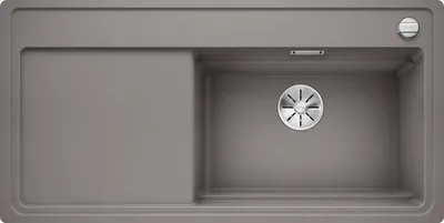 Produktbild von BLANCO ZENAR XL 6 S-F DampfgarPlus, SILGRANIT® PuraDur®, alumetallic, Becken rechts, mit Ablauffernbedienung, inkl. Holzschneidbrett