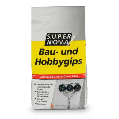 Produktbild von Bau- und Hobbygips - Elektrikergips schnell härtend, abbindend & sehr weiß Baugips Modellgips 1,5kg