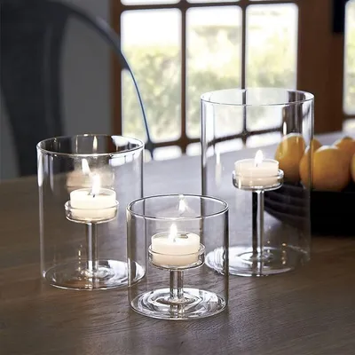 Produktbild von Set aus 3 Zylindrischen Glas-Kerzenhaltern