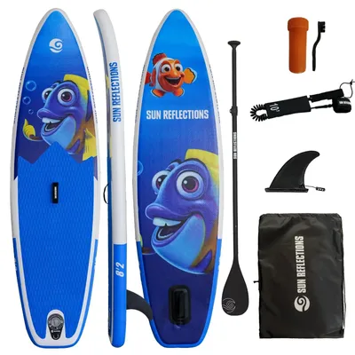 Image de Sun Reflections Kids SUP 8'2 gonflable Planche pour enfants Kit pagaie 250x66x10cm - Couleur : VIOLET (250x66cm)