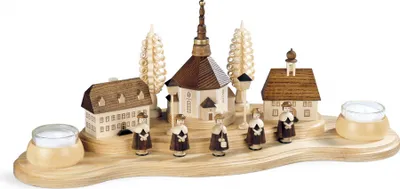 Produktbild von Kerzenhalter Seiffener Dorf (16cm) von Müller Kleinkunst