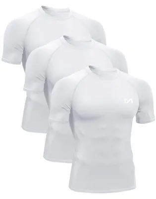 Immagine prodotto di Maglietta a compressione da uomo MEETYOO, maglietta sportiva a maniche corte, ideale per il fitness